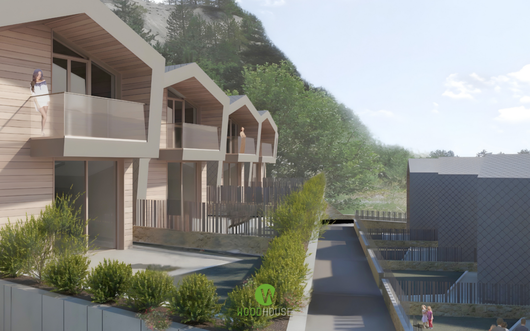 Chalet abitativi a schiera in legno X-Lam