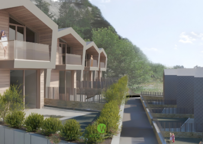 Chalet abitativi a schiera in legno X-Lam